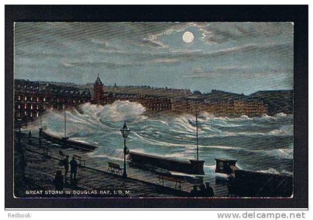 Early Postcard Great Storm In Douglas Bay Isle Of Man - Ref 537 - Man (Eiland)