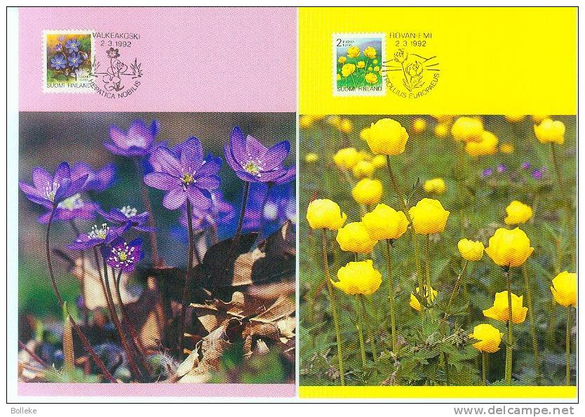 Finlande  -  Fleurs  -  2 Cartes Maxima De 1992 - Tarjetas – Máximo