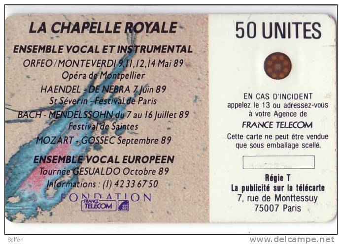 F77  CHAPELLE ROYALE  1989  50U  Utilisée   SCAN RECTO/VERSO - 1989
