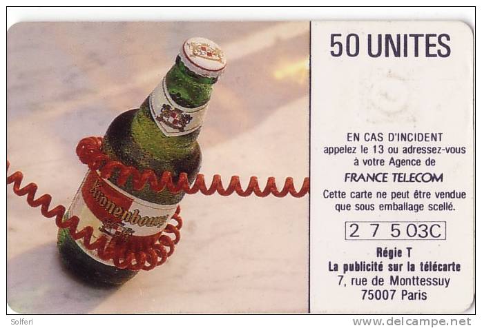 F90A  KRONENBOURG  1989  50U  Utilisée   SCAN RECTO/VERSO - 1989