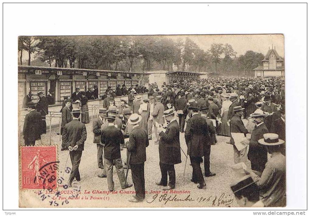 22 - SAINT-OUEN  - 2  - Le Champ De Courses Un Jour De Réunion  .  Le Pari Mutuel à La Pelouse -  Top Cpa Circulée 1906 - Saint Ouen