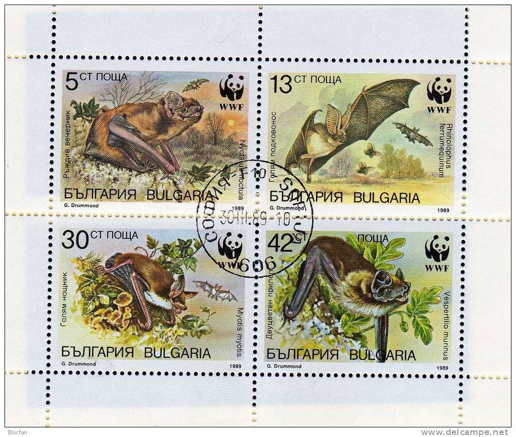 WWF-Set 78 Bulgaria 3741/4 O, 4FDC+ 4MKt. 19€ Vleermuizen And Documentation - Pipistrelli