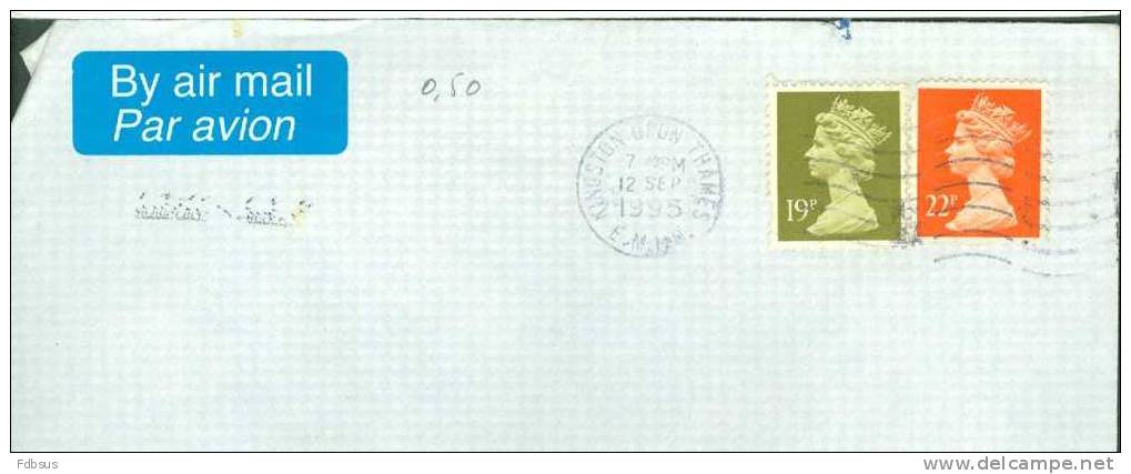 1995 ENVELOPPE KINGSTON UPON THAMES TO USA - Unclassified