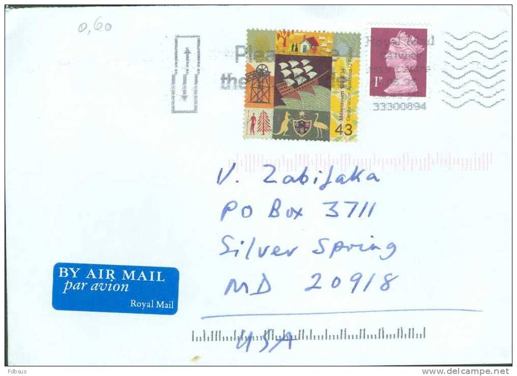 1999 ENVELOPPE TO USA     STAMP AUSTRALIA DESTINATION - Non Classés