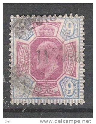 GB,1902,King Edward VII, Yvert N° 115, 9 P, Bleu / Lilas, Obl Registered Cancel, Cote 40 Euros , TB! - Usati