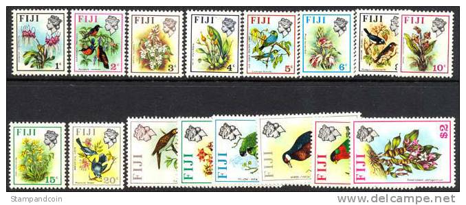 Fiji #305-320 Mint Never Hinged Birds & Flowers Set From 1971-72 - Fiji (1970-...)