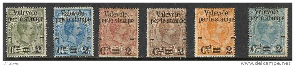 Italy 1890 Mi. Nr.61-66 Overprint 2c MH* Not Glue - Nuevos