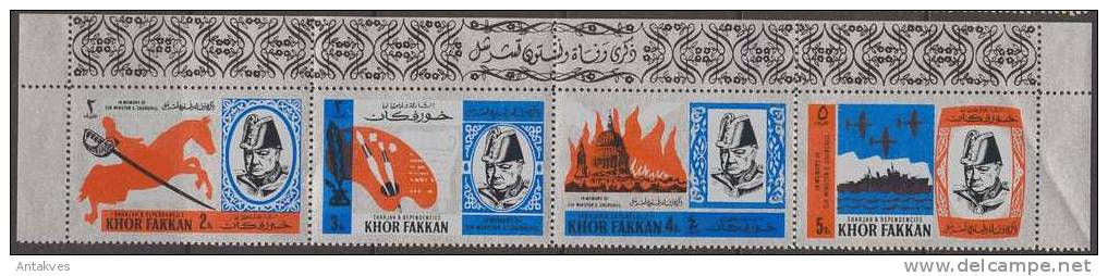 Khor Fakkan 1966 In Memory Of Sir Winston S.Churchill  Set Of 4 MNH - Sir Winston Churchill