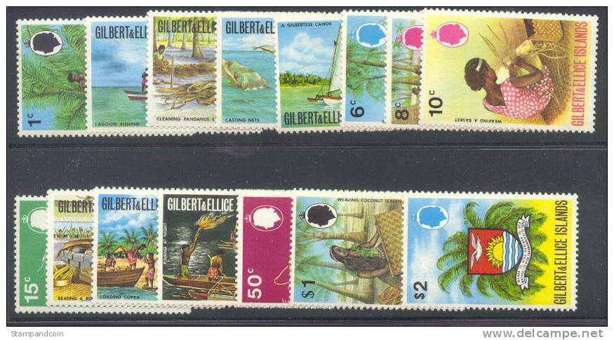 Gilbert & Ellice Islands #173-87 Mint Never Hinged Set From 1971 - Gilbert- En Ellice-eilanden (...-1979)