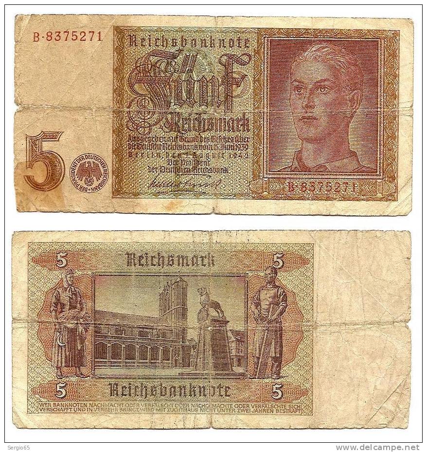 5 Reichsmark - 1.Avgust 1942. - 5 Reichsmark