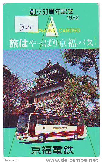 BUS (321) Télécarte Japon, Auto, Cars, Voitures, Autobus Japan Phonecard Telefonkarte - Cars