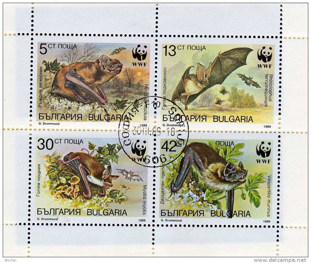 WWF-Set 78 Bulgarije 3741/4 O, 4FDC+ 4MKt. 19€ Vleermuizen And Documentation - FDC