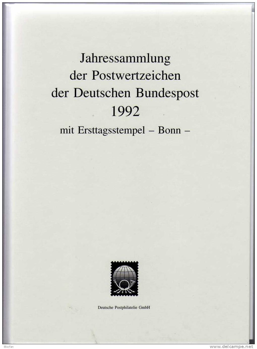 2.Jahres-Sammlung 1992 Mit 48 ETB,BRD 1582-1644 SST 150€ Deutschland Jahrbuch Illustration/document In Year-book Germany - Autres & Non Classés