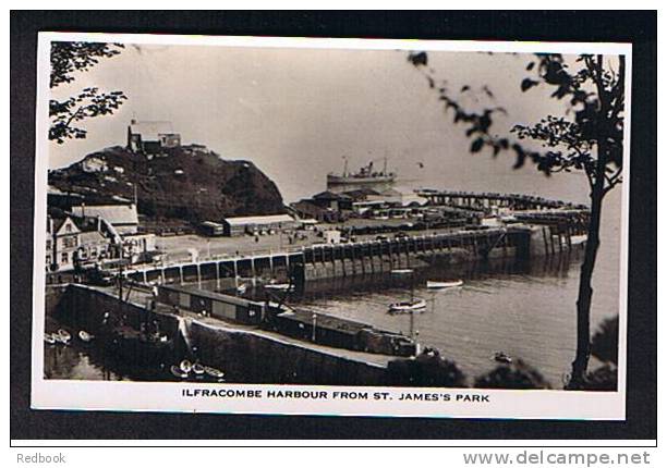 Real Photo Postcard Ilfracombe Harbour From St James's Park Devon - Ref 538 - Ilfracombe