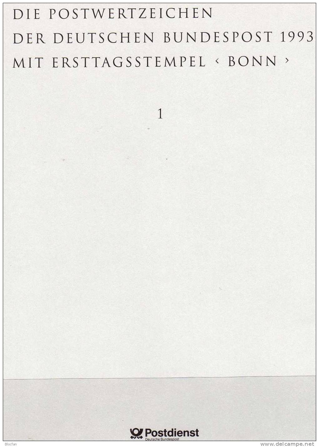 Jahressammlung 1993 Mit 47 ETB BRD 1645-1708 SST 180€ Jahrgang Komplett Ersttagsblatt Yearbook Document Stamp Bf Germany - Otros & Sin Clasificación