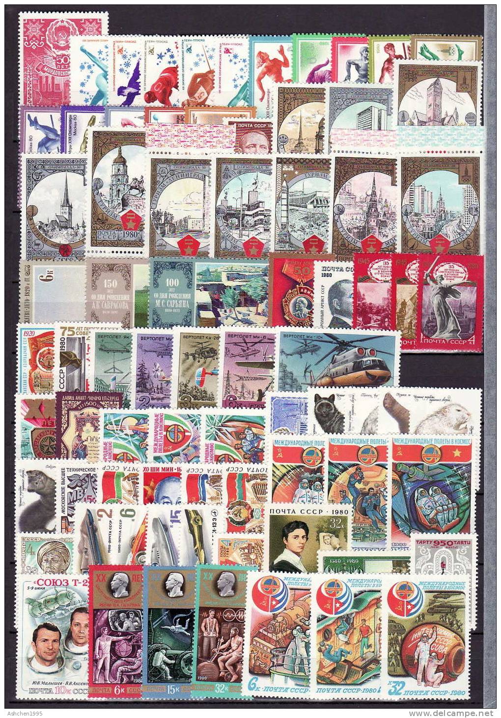 Russia 1980 Comp Year Set, 108 St 6 Ss  - MNH - Ganze Jahrgänge