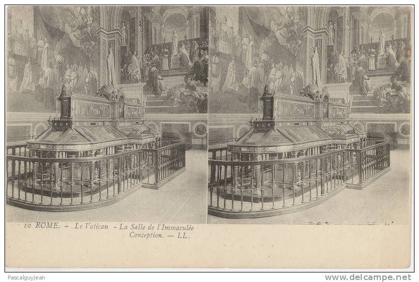 CPA STEREO ROME - VATICAN - SALLE DE L'IMMACULEE CONCEPTION - Stereoscope Cards