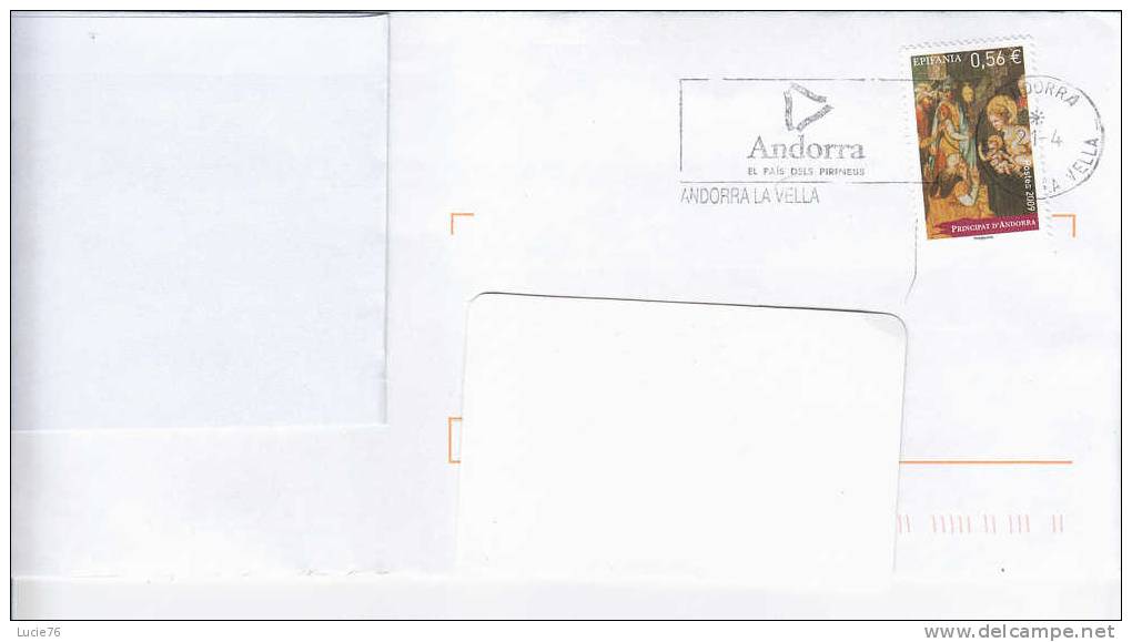 ENVELOPPE  TIMBREE  OBLITEREE  -  FLAMME  :    ANDORRA - Used Stamps
