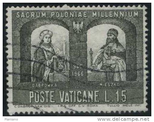 PIA - VAT. - 1966 : Millenario Della Conversione Della Polonia - (SAS 433) - Oblitérés