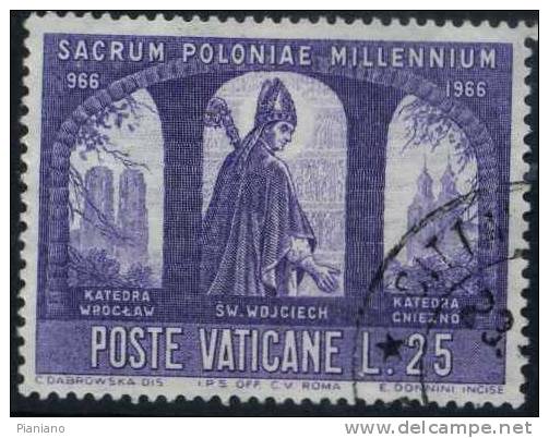 PIA - VAT. - 1966 : Millenario Della Conversione Della Polonia - (SAS 434) - Used Stamps