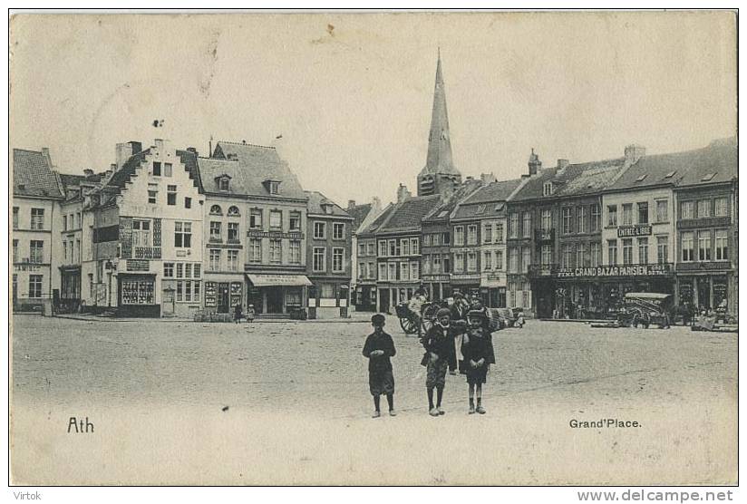 ATH :  Grand'place ( Ecrit 1912 Avec Timbre ) - Ath