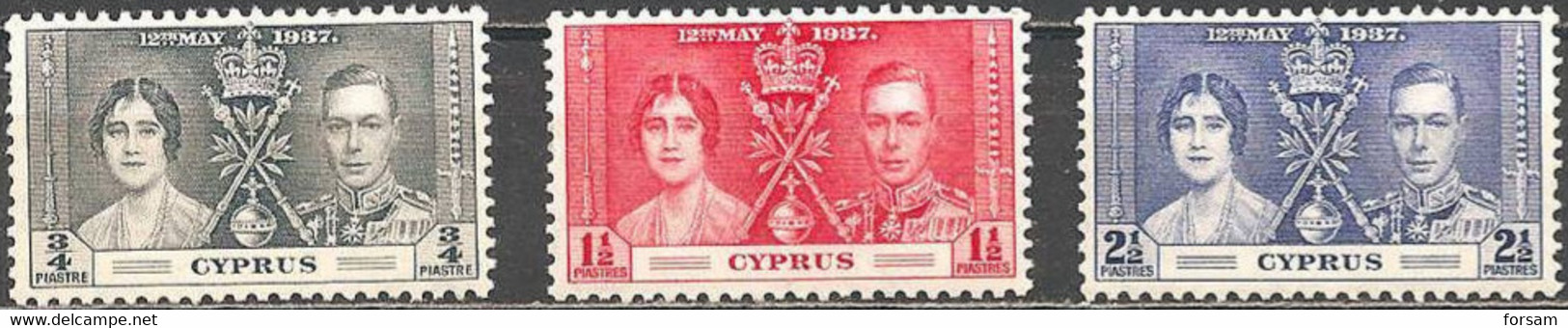 CYPRUS..1937..Michel # 133-135..MLH. - Zypern (...-1960)