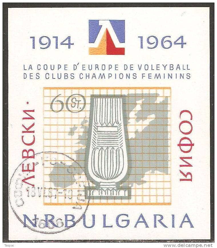 Bulgaria 1964 Mi# Block 13 Used - Levski Physical Culture Assoc., 50th Anniv. / Sport - Usados
