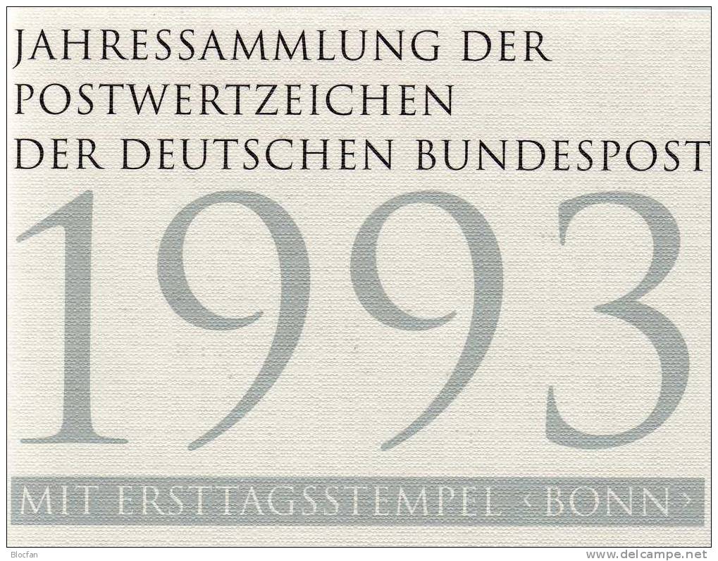 Deutschland Jahres-Sammlung 1993 47 ETB,BRD 1645-1708 SST 180€ Jahrgang Ersttagsblatt Yearbook Document Stamp Bf Germany - Andere & Zonder Classificatie