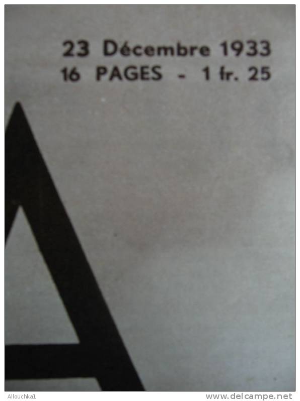 REVUE " VOILA " HEBDOMADAIRE DU REPORTAGE PARAISSANT CHAQUE SAMEDI VOIR JOUR & MOIS SUR PHOTO DU SCANN ANNEE 1933 N°144 - 1900 - 1949