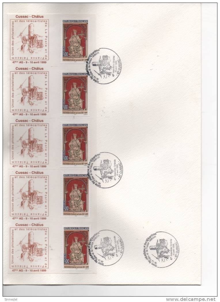 DOCUMENT 177X250 MMS  PORTE TIMBRE 410/4/1999 87 CUSSAC - Temporary Postmarks