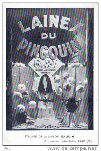 Laine Du Pingouin - Etalage De La Maison Gaudin - Paris    (10758) - Publicité