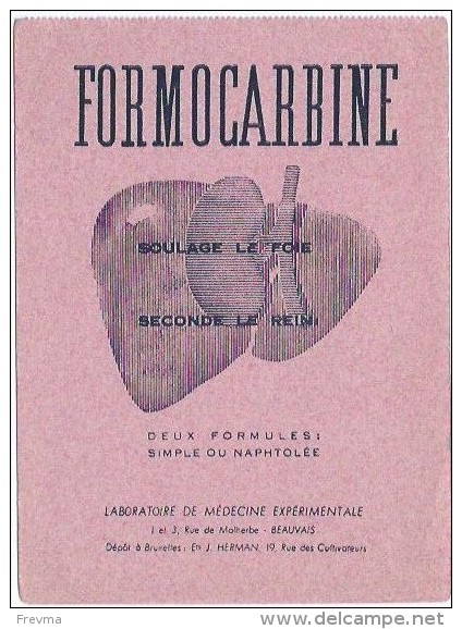 Buvard Formocarbine Soulage Le Foie - Droguerías