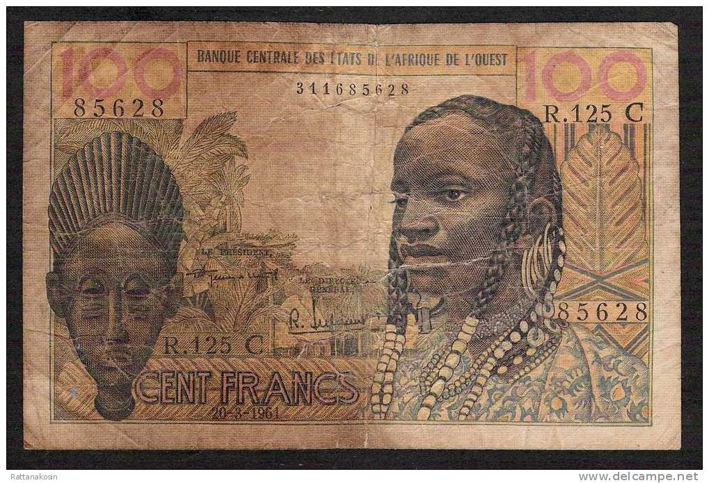 WAS  BURKINA FASO HAUTE VOLTA  P301Ca 100  FRANCS  1961   Signature 1  FINE - Burkina Faso