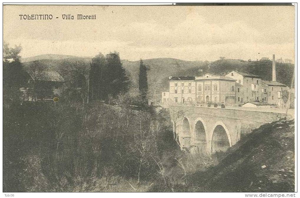 TOLENTINO - VILLA MORETTI -  B/N VIAGGIATA  1916 -  ANIMATA _ F.P. 9 X 14 - - Macerata