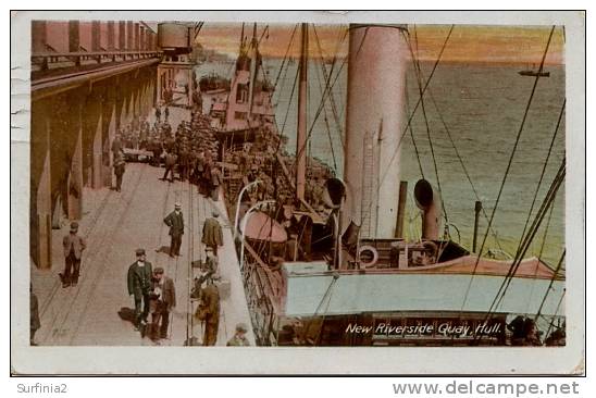 YORKS - HULL - NEW RIVERSIDE QUAY - TRAWLER 1913  Ye190 - Hull