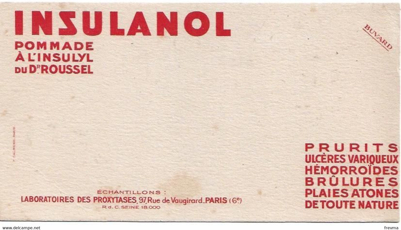 Buvard Insulanol Pommade - Produits Pharmaceutiques