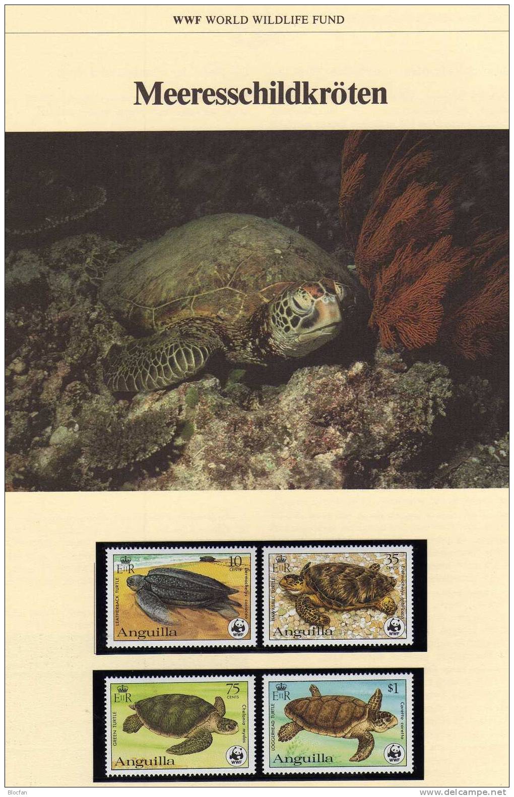 Fauna WWF-Set 2 Anguilla 541/4 **,4FDC+4MKt. 158€ Meeres-Schildkröte 1983 Dokumentation Water Cover/mc Sets Of Caribic - Lettres & Documents