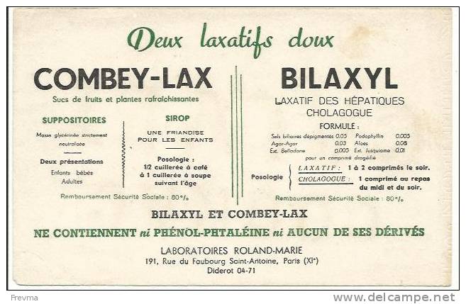 Buvard Combey Lax Sucs De Fruits - Produits Pharmaceutiques
