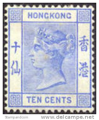 Hong Kong #45 (SG #59) Mint Lightly Hinged 10c Ultra Victoria From 1900 - Nuevos