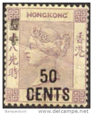 Hong Kong #62 Mint Hinged 50c On 48c Victoria From 1891 - Unused Stamps