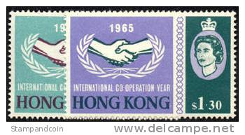 Hong Kong #223-24 Mint Hinged Intl Cooperation Year Issue Of 1965 - Ungebraucht