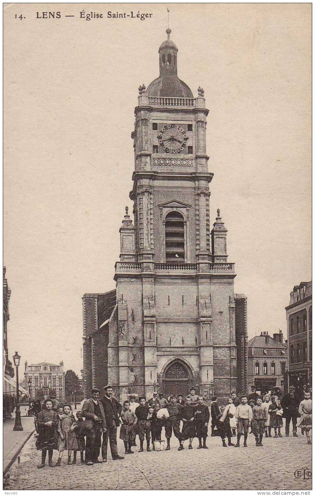 62 LENS L´Eglise Saint Leger Cpa Animée - Lens