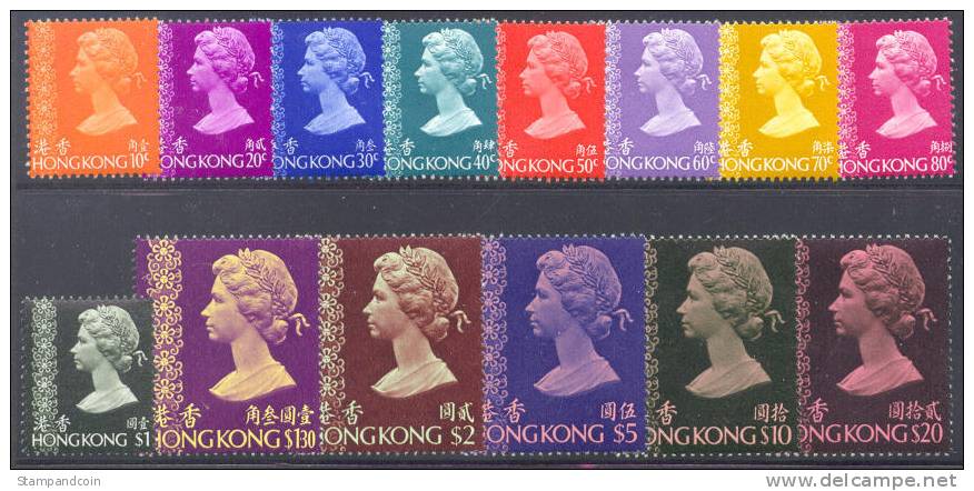 Hong Kong #275a-88a Mint Never Hinged QEII Issue Of 1975-78 - Unused Stamps