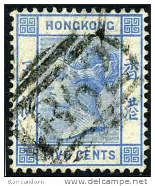 Hong Kong #11 (SG #29) XF Used 5c Ultra Victoria From 1880 - Gebruikt