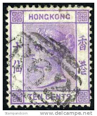 Hong Kong #14 (SG #30) Used 10c Violet Victoria From 1880 - Oblitérés