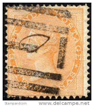 India #15a (SG #44) Used 2a Orange Victoria From 1855 - 1854 Compagnia Inglese Delle Indie