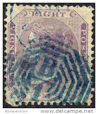 India #19 (SG #52) Used 8p Lilac Victoria From 1860-64 - 1858-79 Compagnia Delle Indie E Regno Della Regina
