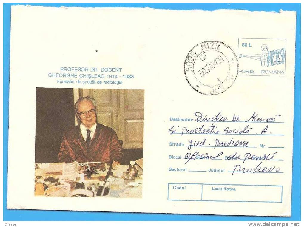 ROMANIA Postal Stationery Cover 1994. Professor George Chisleg Radiology School Founder - Physics