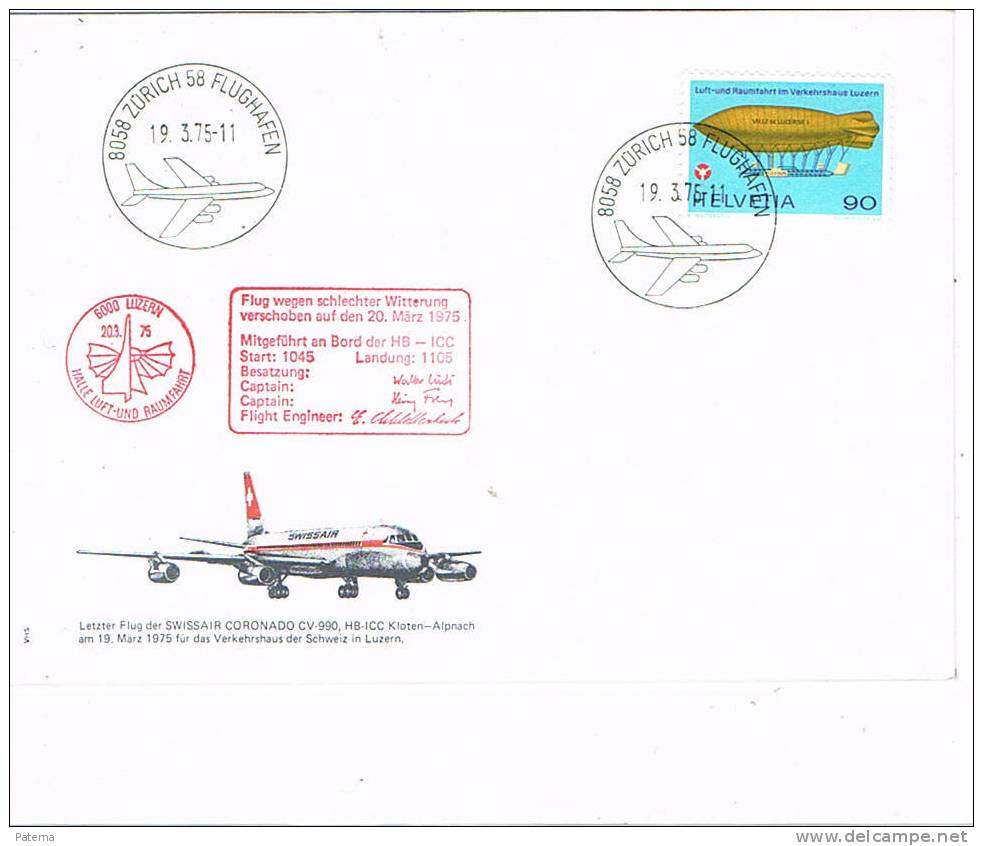 Carta, ZURICH 1975 ( Suiza) FLUCHAFEN Cover, Lettre - Storia Postale