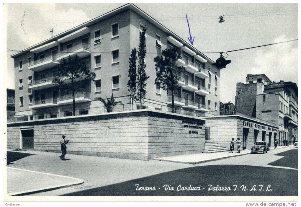 TERAMO. Via Carducci. I.N.A.I.L.. Vg. C/fr. Per UDINE Nel 1958. - Teramo